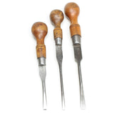 3x Old I Sorby (Sheffield) Screwdrivers (Beech, Boxwood)