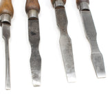 4x Old Wooden Handled Screwdrivers / Turnscrews (Beech)