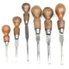 6x Old Small Wooden Handled Screwdrivers (Beech)