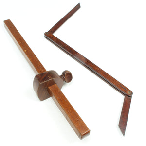 Old Long Wooden Marking Gauge 18" & Wooden Bevel 12 1/2"