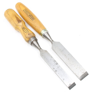 2x Old Marples Firmer Chisels - 3/4", 1" (Ash)