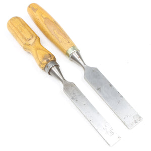 2x Old Marples Firmer Chisels - 3/4", 1" (Ash)