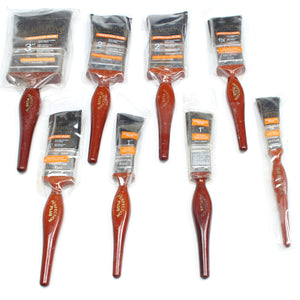 SOLD - 8x Old Hamilton Perfection Plus Natural Bristles Paint-Brushes - 3/4" - 3"