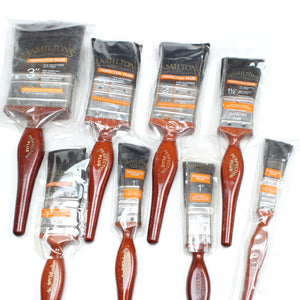 SOLD - 8x Old Hamilton Perfection Plus Natural Bristles Paint-Brushes - 3/4" - 3"