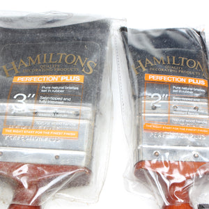 SOLD - 8x Old Hamilton Perfection Plus Natural Bristles Paint-Brushes - 3/4" - 3"
