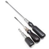 3x Old Stanley Screwdrivers - 1 1/2" - 10" (Beech)