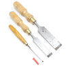 3x Old Woodwork Chisels - 1/8", 1", 1 1/2" (Ash)