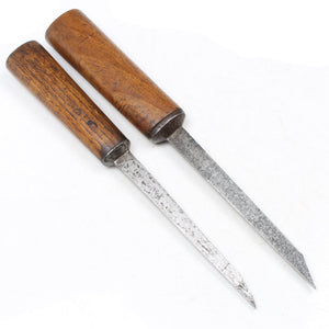 2x Old Ward & Iohn Green Mortice Chisels - 1/8", 5mm (Beech)