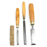 3x Old Bevel Edge Chisels (Boxwood)