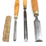 3x Old Bevel Edge Chisels (Boxwood)