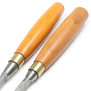 2x Old Sash Mortice Chisels – 3/16", 1/4" (Boxwood)