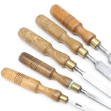 5x Old Firmer Chisels - 1/8" - 1" (Ash, Beech) (UK)