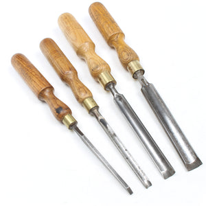 4x Old Marples Firmer Gouges / Chisel (Ash)