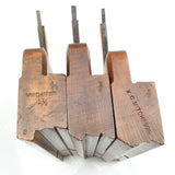 3x Nurse (London) Wooden Planes - Ovolo - 3/8", 5/8" (Beech)