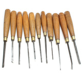 11x Frost Wood-Carving Tools (Beech) - OldTools.co.uk