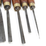 7x Frost Wood-Carving Tools (Beech, Mahogany) - OldTools.co.uk