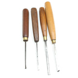 4x Old Wood-Carving Tools (Beech) - OldTools.co.uk