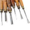 6x Old Short Woodcarving Tools (Beech)