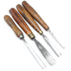 4x Old Woodcarving Tools (Beech)