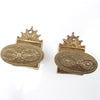 2x Old Ornate Brass Door Handles