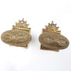 2x Old Ornate Brass Door Handles