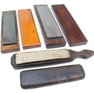 3x Boxed Oilstone Sharpening Stones (Beech, Mahogany)