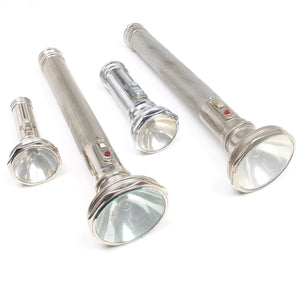 4x Old Torches / Flashlights (Display) - OldTools.co.uk