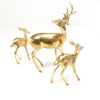 Old Brass Stag and Baby Deer Ornaments