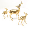 Old Brass Stag and Baby Deer Ornaments