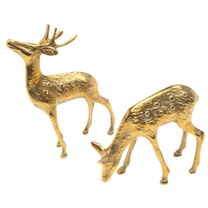 Old Brass Stag and Deer Ornaments