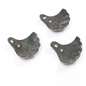 3x Old Brass Shell Claw Draw Pulls