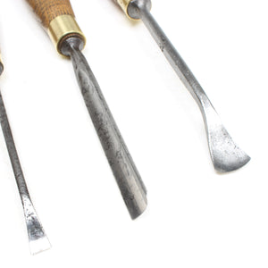 3x Old Carving Tools - Gouge, Spoon (Beech) - OldTools.co.uk