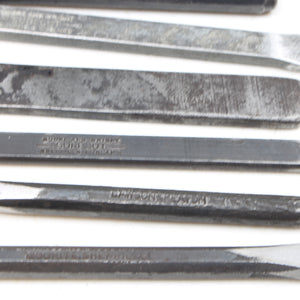 10x Old Small Engineers Cold Chisels (UK)