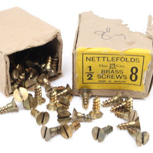 Box Of Nettlefolds C’Sunk Brass Screws – 1/2” x 8