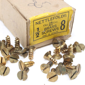 Box Of Nettlefolds C’Sunk Brass Screws – 1/2” x 8