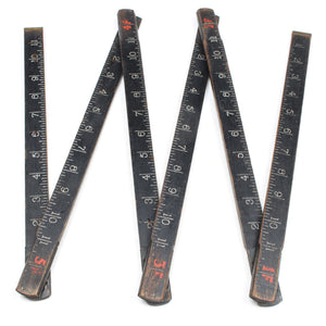 Old Black Zig-Zag Rule - 6ft (Beech) - OldTools.co.uk
