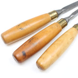 3x Old Sash Mortice Chisels - 6mm - 12mm (Boxwood) (UK)