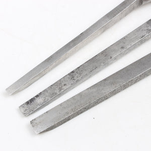 3x Old Sash Mortice Chisels - 6mm - 12mm (Boxwood) (UK)