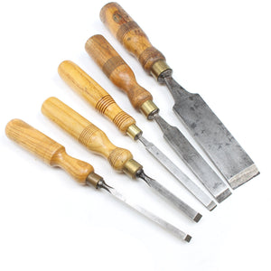 5x Old Sorby Firmer Chisels - 1/4" - 1 1/2" (Ash) (UK)