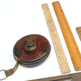 11x Old Measuring Tools, Rules, Levels (Beech, Boxwood) (Display)