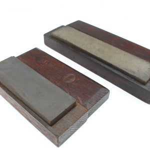 2x Boxed Sharpening Stones - Fairly-Coarse - Fairly-Fine (Mahogany)