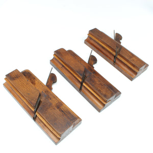 3x Evans (London) Wooden Bead Planes - 3/4, 7/8, 15/16 (Beech)