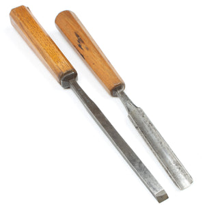 Old Octagonal Handled Gouge + Chisel - 3/8", 1/2" (Beech)