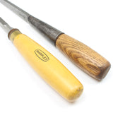 2x Old Marples Sash Mortice Chisels – 6mm, 8mm (Ash, Boxwood)