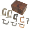 Box Of Old Small C-Clamps / G-Clamps (Pine)