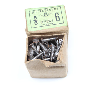 12x Boxes Nettlefolds Screws - 6, 7, 8, 10, 12 & 14