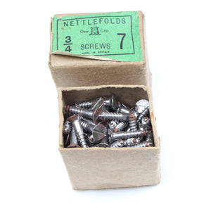 12x Boxes Nettlefolds Screws - 6, 7, 8, 10, 12 & 14