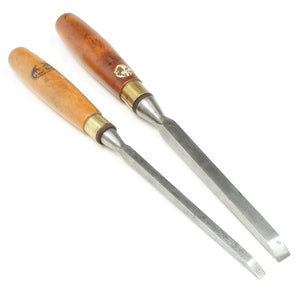 2x Wm Marples Sash Mortice Chisels - 5/16", 1/2" (Boxwood)