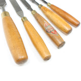 5x Firmer Chisels - 1/8" - 1 1/4" Beech, (Boxwood)