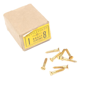 25 x Nettlefolds C’Sunk Brass Screws – 1” x 8